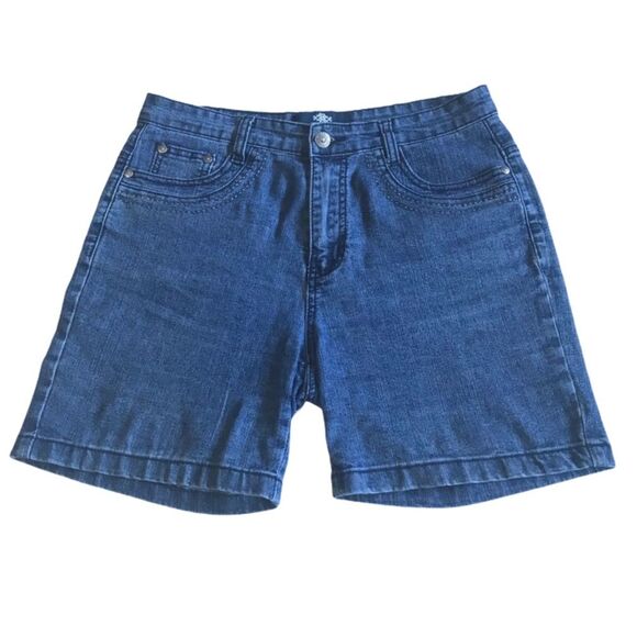 Jeanbay High Rise Denim Mom Shorts Blue Sz 8 - Picture 3 of 12